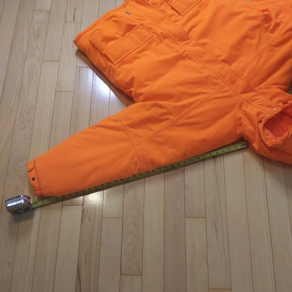 NWT LL Bean Hunter Orange hooded coat size Large FLAWED - Picture 11 of 16